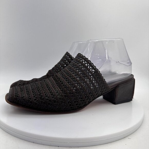 Philippe Model Catalogue Women Size 8 Black Mesh Mules Clog Heel Sandal - Picture 1 of 14